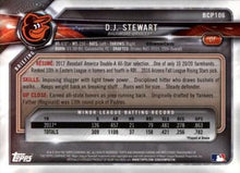 将图片加载到图库查看器，2018 Bowman Chrome Prospects D.J. Stewart BCP106 Baltimore Orioles
