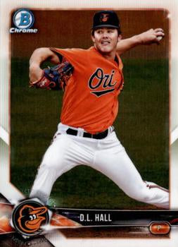 2018 Bowman Chrome Prospects D.L. Hall BCP107 Baltimore Orioles