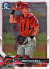 Load image into Gallery viewer, 2018 Bowman Chrome Prospects Tyler Stephenson BCP133 Cincinnati Reds
