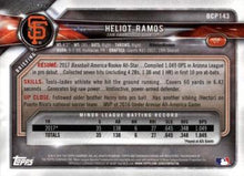 Load image into Gallery viewer, 2018 Bowman Chrome Prospects Heliot Ramos BCP143 San Francisco Giants
