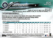 将图片加载到图库查看器，2018 Topps Update Marco Gonzales  #US243 Seattle Mariners
