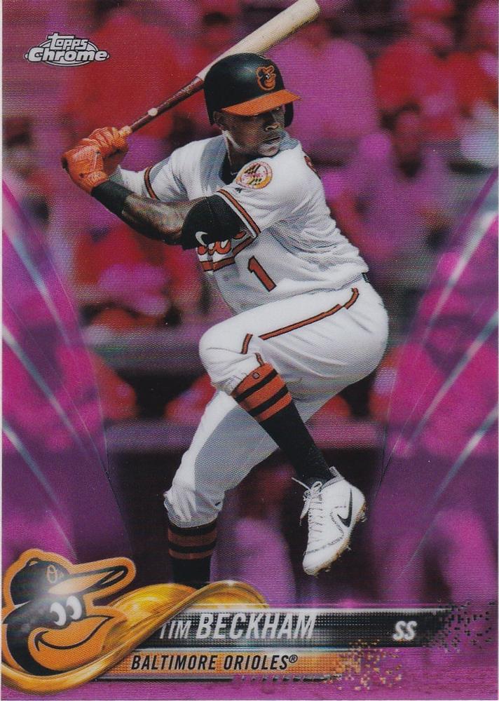 2018 Topp Chrome Pink Refractor Tim Beckham #3 Baltimore Orioles