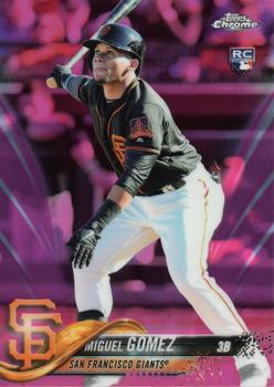 2018 Topp Chrome Pink Refractor Miguel Gomez RC #13 San Francisco Giants