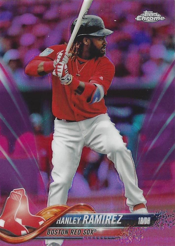 2018 Topp Chrome Pink Refractor Hanley Ramirez #59 Boston Red Sox