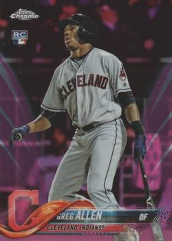 2018 Topp Chrome Pink Refractor Greg Allen RC #84 Cleveland Indians