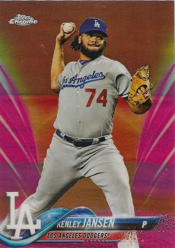 2018 Topp Chrome Pink Refractor Kenley Jansen #91 Los Angeles Dodgers