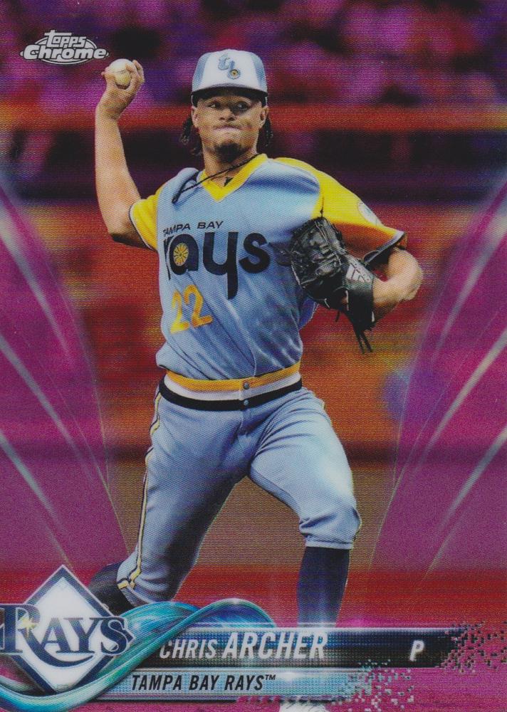 2018 Topp Chrome Pink Refractor Chris Archer #102 Tampa Bay Rays
