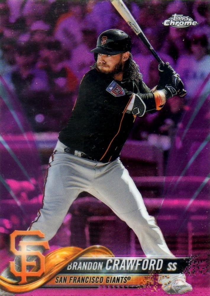 2018 Topp Chrome Pink Refractor Brandon Crawford #111 San Francisco Giants