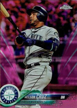 2018 Topp Chrome Pink Refractor Nelson Cruz #114 Seattle Mariners