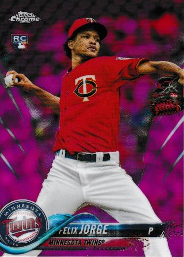 2018 Topp Chrome Pink Refractor Felix Jorge RC #127 Minnesota Twins