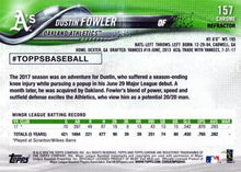 Load image into Gallery viewer, 2018 Topp Chrome Pink Refractor D#UStin Fowler RC #157 Oakland Athletics
