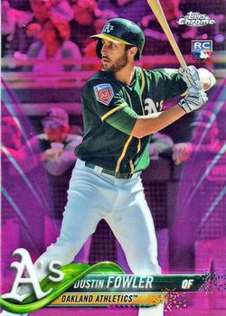 2018 Topp Chrome Pink Refractor D#UStin Fowler RC #157 Oakland Athletics
