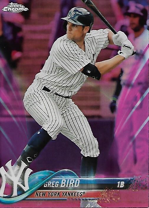 2018 Topp Chrome Pink Refractor Greg Bird #174 New York Yankees