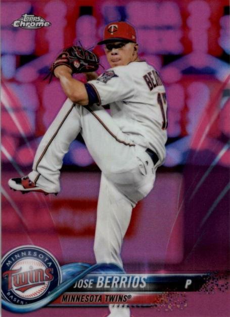 2018 Topp Chrome Pink Refractor Jose Berrios #187 Minnesota Twins