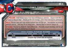 Load image into Gallery viewer, 2018 Bowman Draft Lenny Torres FBC BD-8 Cleveland Indians
