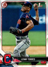 Load image into Gallery viewer, 2018 Bowman Draft Lenny Torres FBC BD-8 Cleveland Indians
