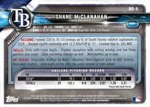 Load image into Gallery viewer, 2018 Bowman Draft Shane McClanahan FBC BD-9 Tampa Bay Rays
