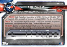 Load image into Gallery viewer, 2018 Bowman Draft Nate Pearson  BD-118 Toronto Blue Jays
