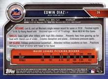 Load image into Gallery viewer, 2019 Bowman Edwin Diaz #26 New York Mets
