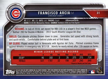 Load image into Gallery viewer, 2019 Bowman Francisco Arcia RC #31 Chicago Cubs
