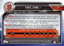 Load image into Gallery viewer, 2019 Bowman Chris Shaw RC #42 San Francisco Giants
