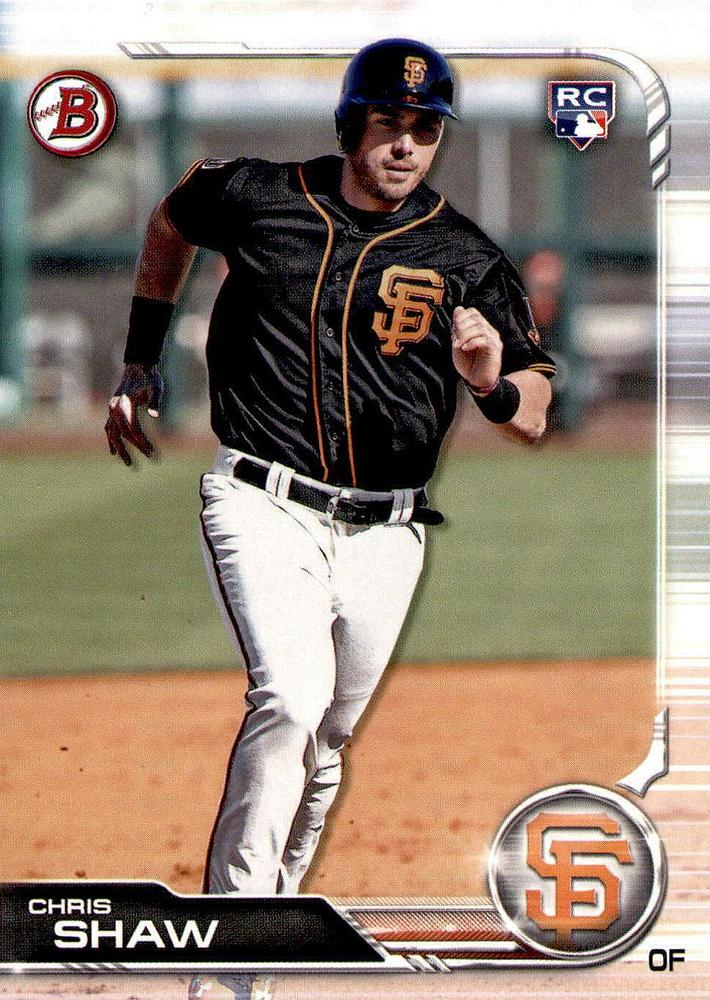 2019 Bowman Chris Shaw RC #42 San Francisco Giants