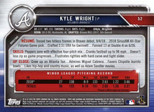 Load image into Gallery viewer, 2019 Bowman Kyle Wright RC #52 Atlanta Braves
