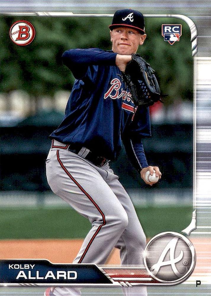 2019 Bowman Kolby Allard RC #72 Atlanta Braves