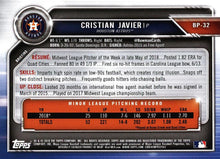 Load image into Gallery viewer, 2019 Bowman Prospects Cristian Javier #BP-32 Ho#USton Astros
