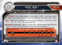 Load image into Gallery viewer, 2019 Bowman Prospects Casey Mize #BP-49 Detroit Tigers
