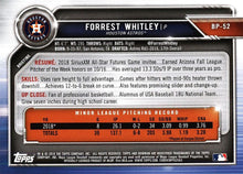 Load image into Gallery viewer, 2019 Bowman Prospects Forrest Whitley #BP-52 Ho#USton Astros
