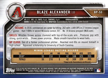 Load image into Gallery viewer, 2019 Bowman Prospects Blaze Alexander #BP-53 Arizona Diamondbacks
