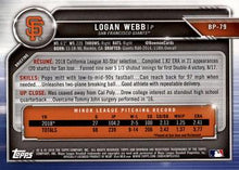 Load image into Gallery viewer, 2019 Bowman Prospects Logan Webb #BP-79 San Francisco Giants
