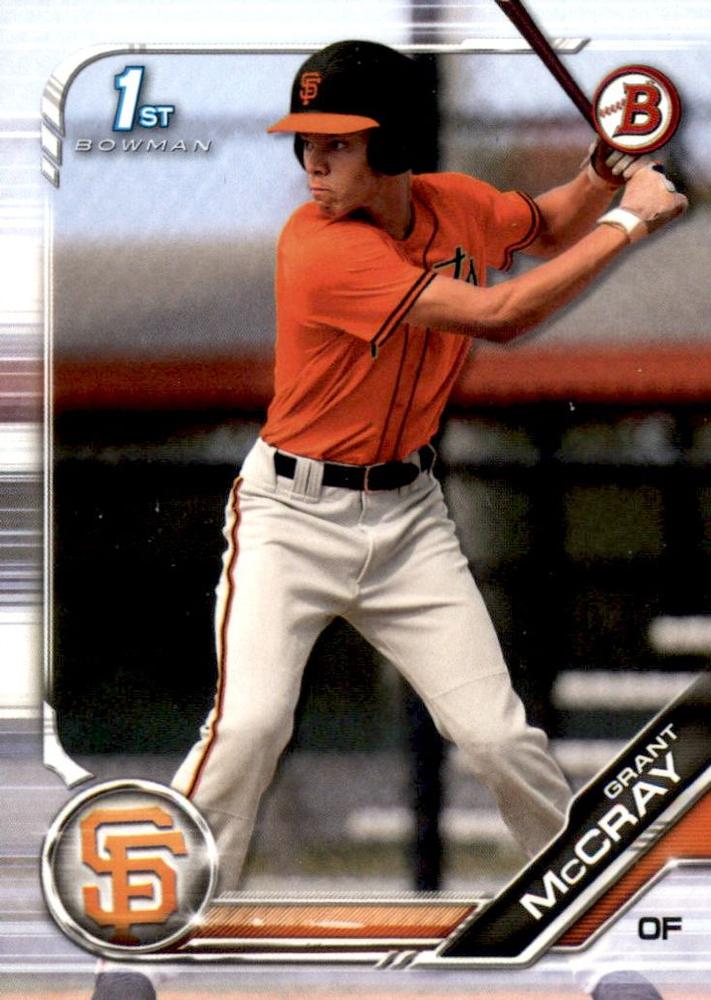 2019 Bowman Draft Grant McCray FBC BD-4 San Francisco Giants