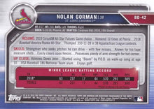 Load image into Gallery viewer, 2019 Bowman Draft Nolan Gorman BD-42 St. Louis Cardinals
