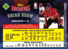 Load image into Gallery viewer, 1992-93 Topps Archives Brian Shaw  #111 Boston Celtics
