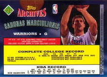 Load image into Gallery viewer, 1992-93 Topps Archives Sarunas Marciulionis  #124 Golden State Warriors
