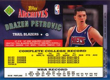 Load image into Gallery viewer, 1992-93 Topps Archives Drazen Petrovic  #125 Portland Trail Blazers
