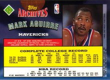 Load image into Gallery viewer, 1992-93 Topps Archives Mark Aguirre  #12 Dallas Mavericks
