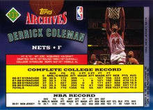 Load image into Gallery viewer, 1992-93 Topps Archives Derrick Coleman  #133 New Jersey Nets
