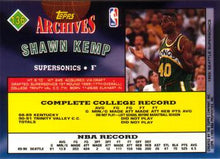 Load image into Gallery viewer, 1992-93 Topps Archives Shawn Kemp  #136 Seattle SuperSonics
