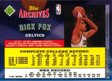 Load image into Gallery viewer, 1992-93 Topps Archives Rick Fox  #143 Boston Celtics
