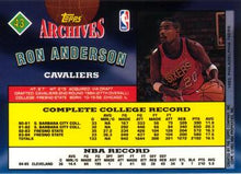Load image into Gallery viewer, 1992-93 Topps Archives Ron Anderson  #43 Cleveland Cavaliers
