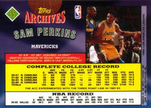 Load image into Gallery viewer, 1992-93 Topps Archives Sam Perkins  #55 Dallas Mavericks
