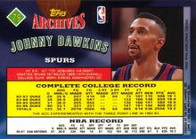 Load image into Gallery viewer, 1992-93 Topps Archives Johnny Dawkins  #79 San Antonio Spurs
