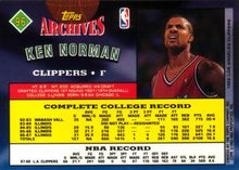 Load image into Gallery viewer, 1992-93 Topps Archives Ken Norman  #96 Los Angeles Clippers
