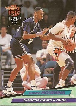 1992-93 Fleer Ultra Alonzo Mourning DPK, RC #193 Charlotte Hornets