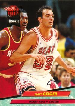 1992-93 Fleer Ultra Matt Geiger RC #291 Miami Heat