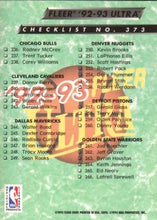Load image into Gallery viewer, 1992-93 Fleer Ultra Checklist: 201-266 CL #373
