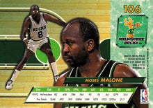 Load image into Gallery viewer, 1992-93 Fleer Ultra Moses Malone #106 Milwaukee Bucks

